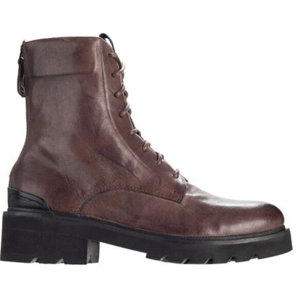 FRYE Allison Leather Combat Boots Lace-up Back Zip Brown Sz 8 - Picture 3 of 10